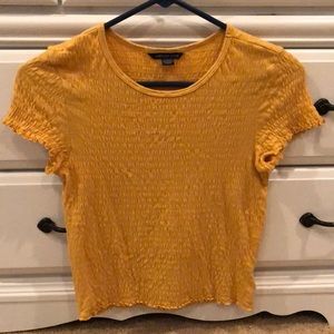 American Eagle Junior’s Mustard Yellow Smocked Top Size XS